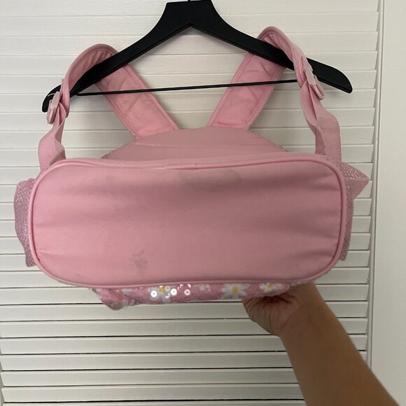 Disney Store Minnie Mouse Pink Daisy Flower Backpack w/ Sequin Bow - Picture 8 of 9